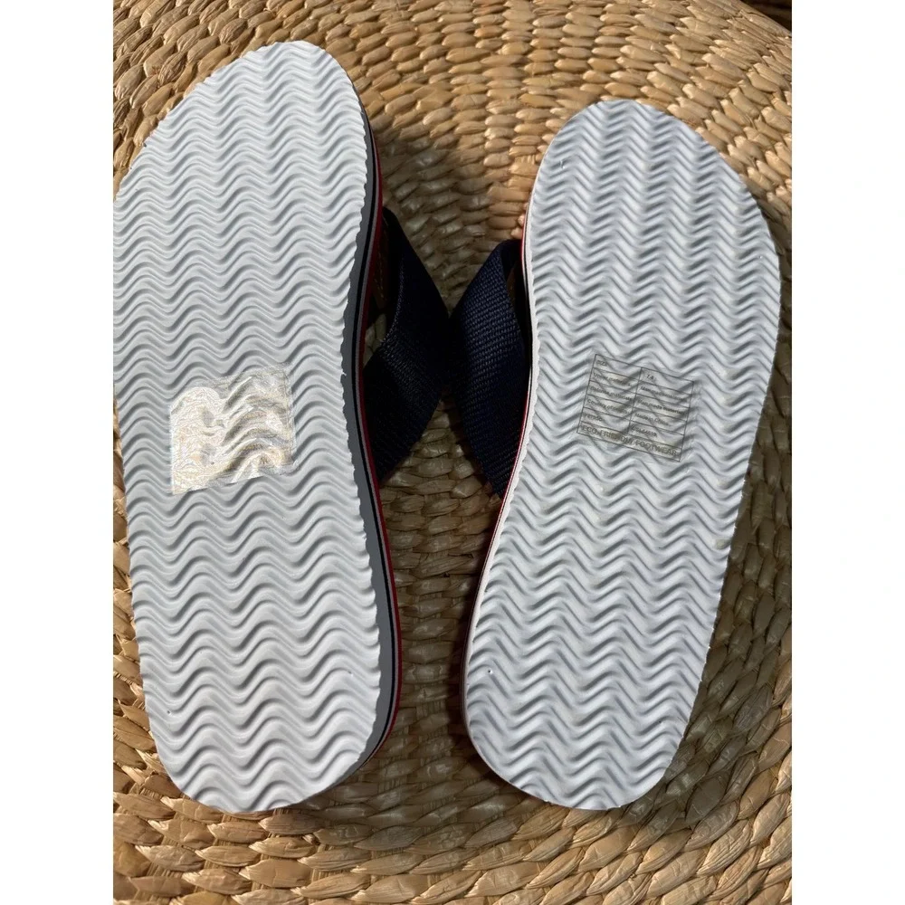 U.S. Polo Assn. Flip Flops Red‎ Striped Sandals Casual SummerSize 7/8